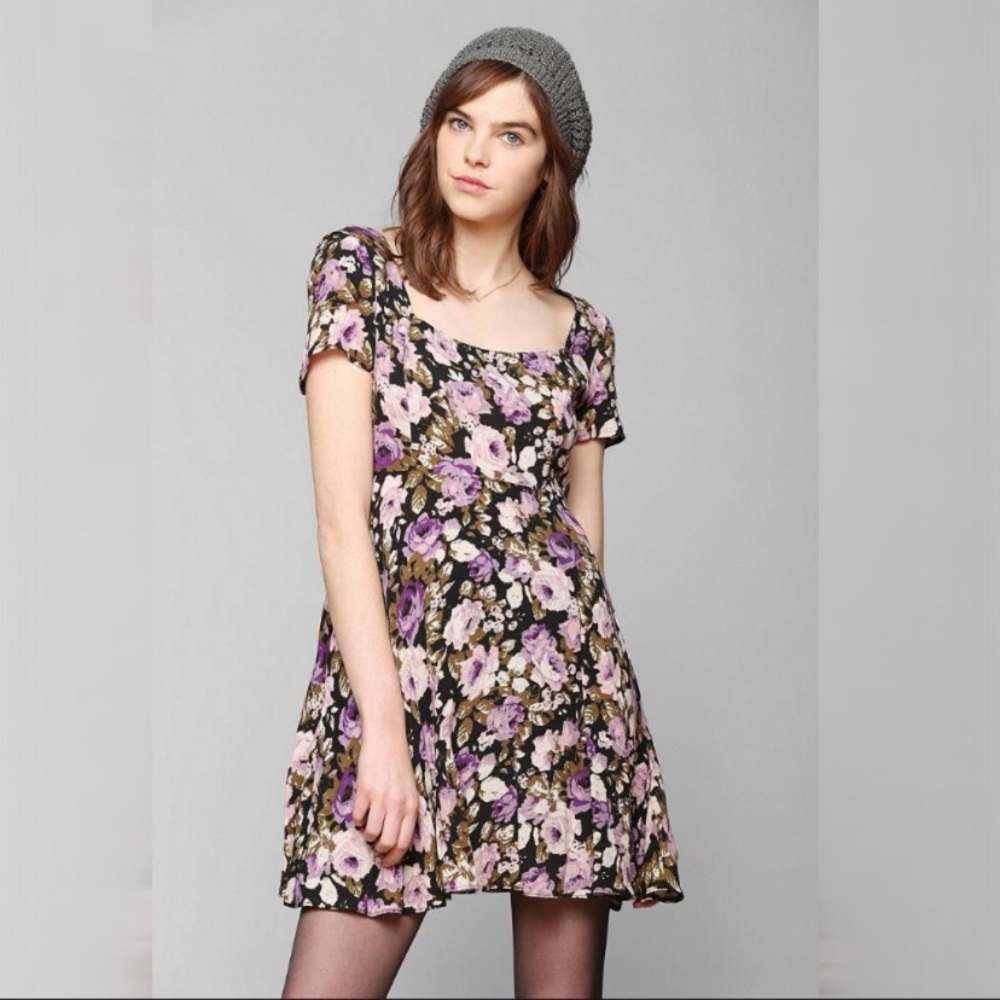 UO Kimchi Blue Crepe Cross Back Skater Dress